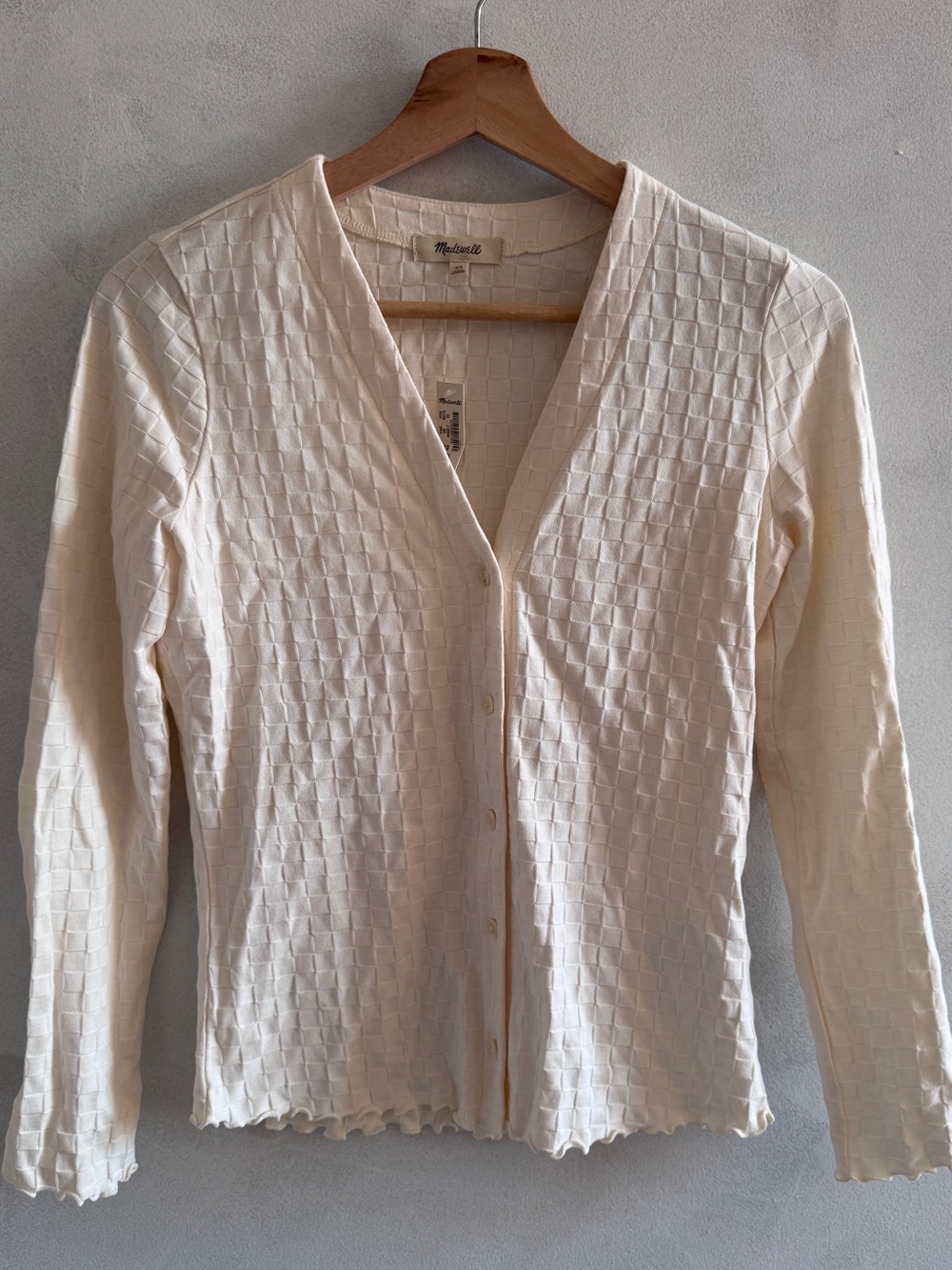 Madewell - Cream Textured Button-Down Shirt (NWT)